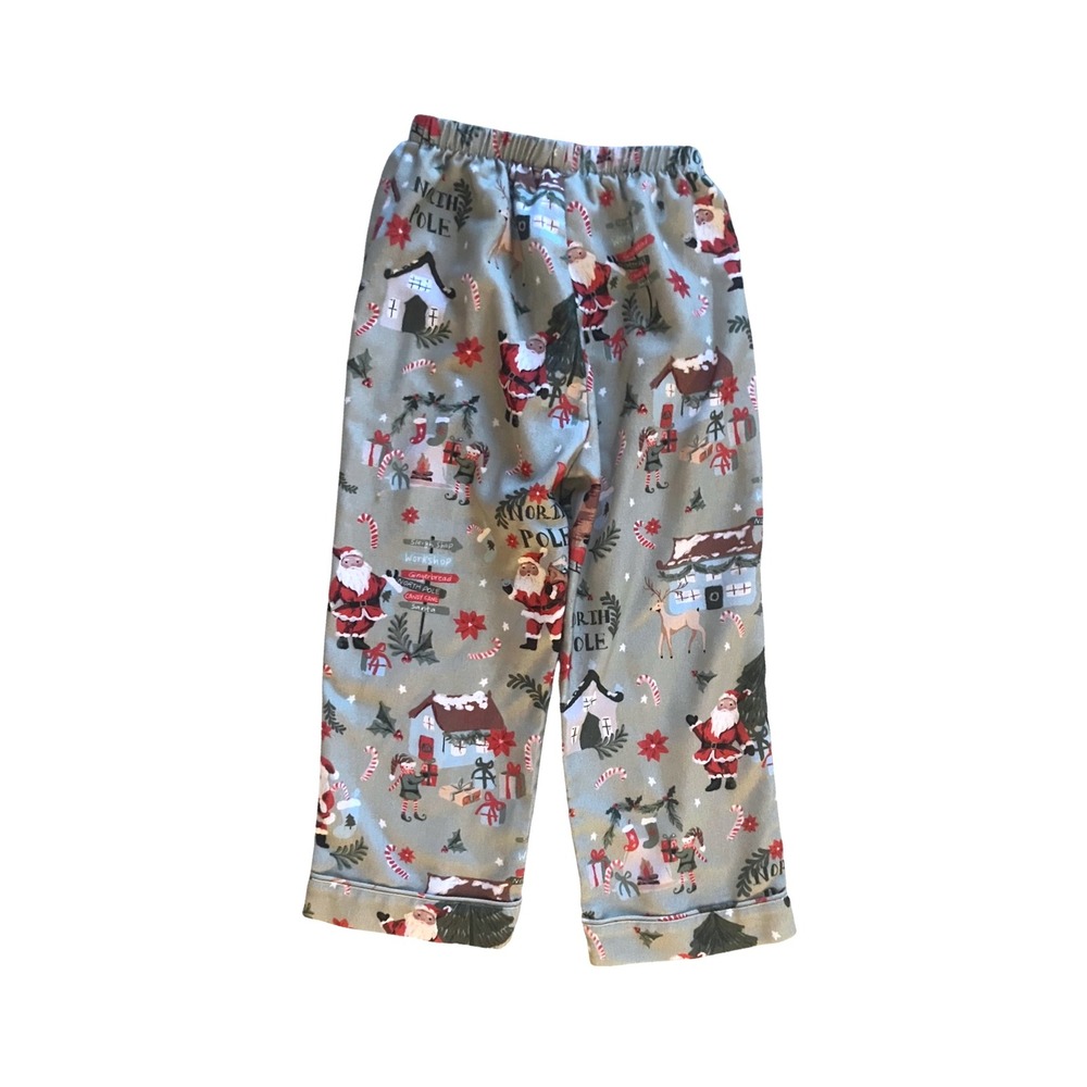 Pottery Barn Kids Candy Cane Village Flannel Pajama Bottoms- Size 6 - Picture 2 of 6